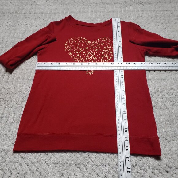 Cat & Jack Heart Graphic Long Sleeve Top Size M 7/8 - Picture 6 of 8